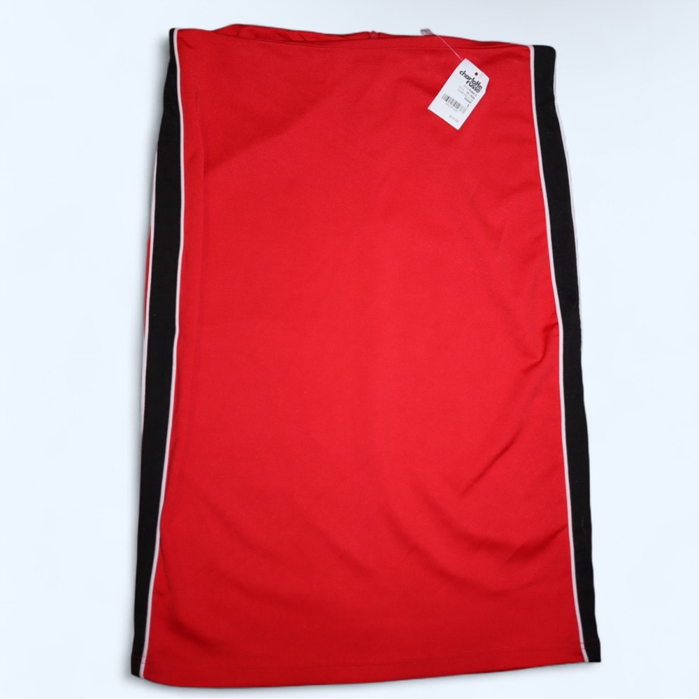 Large Vintage Charlotte Russe Red and Black Pencil Skirt New With Tag